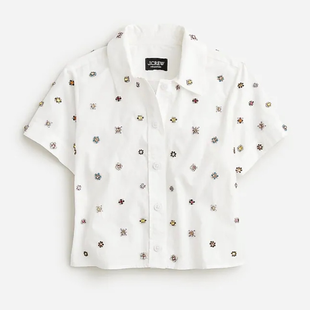 J Crew collection gamine jewel shirt, size 4